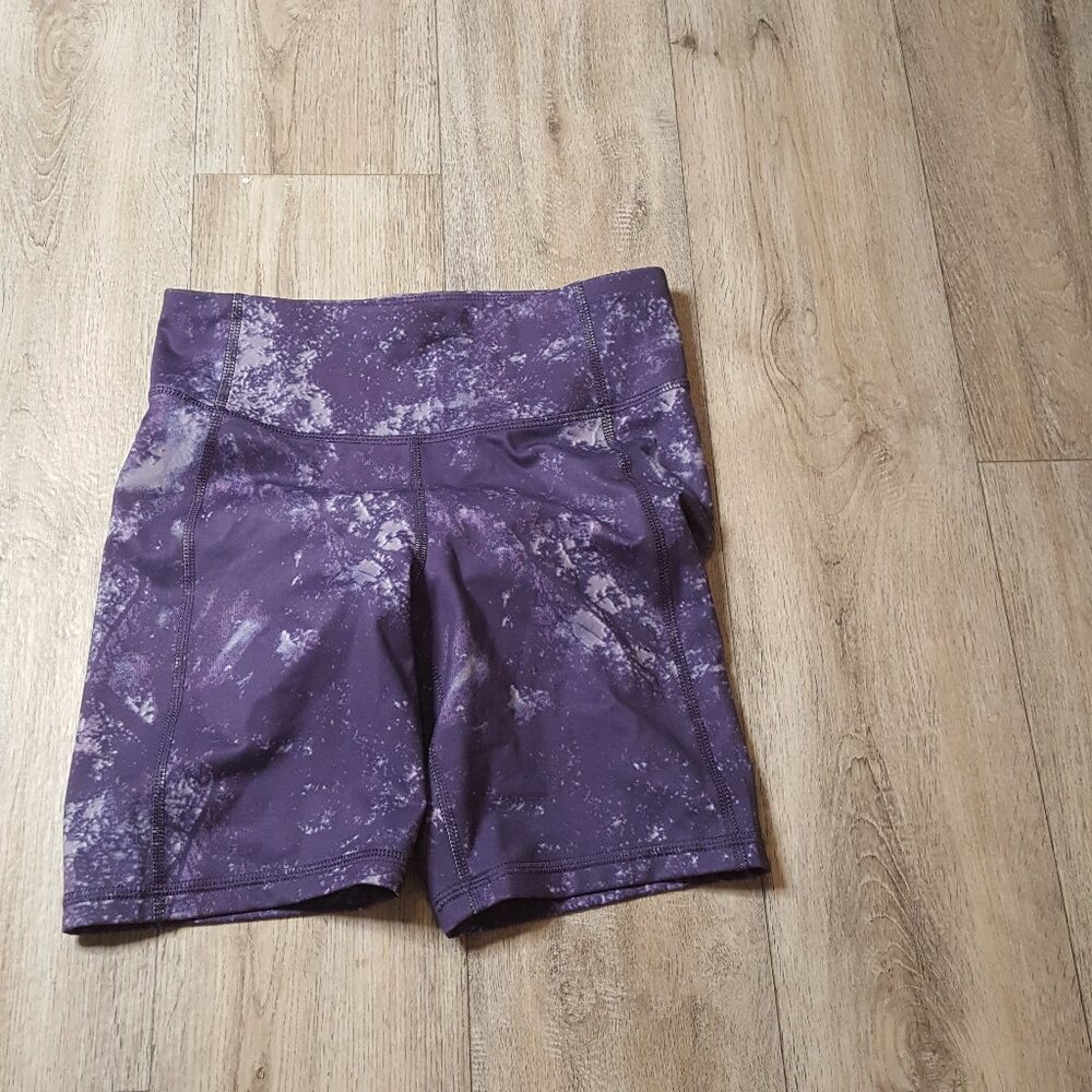 Purple Patterned Athletic Shorts